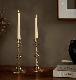 Oma Brass Taper Candlestick Holder