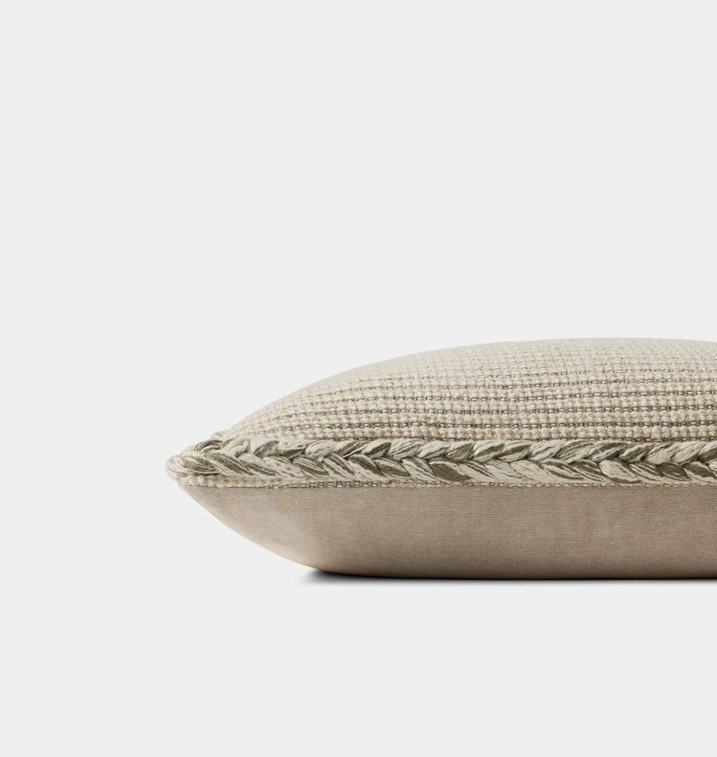 Oroville Pillow Natural / Olive 13" x 21"