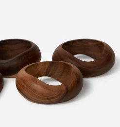 Owen Teak Wood Napkin Ring S/4