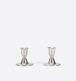 Pewter Taper Candle Holder S/2