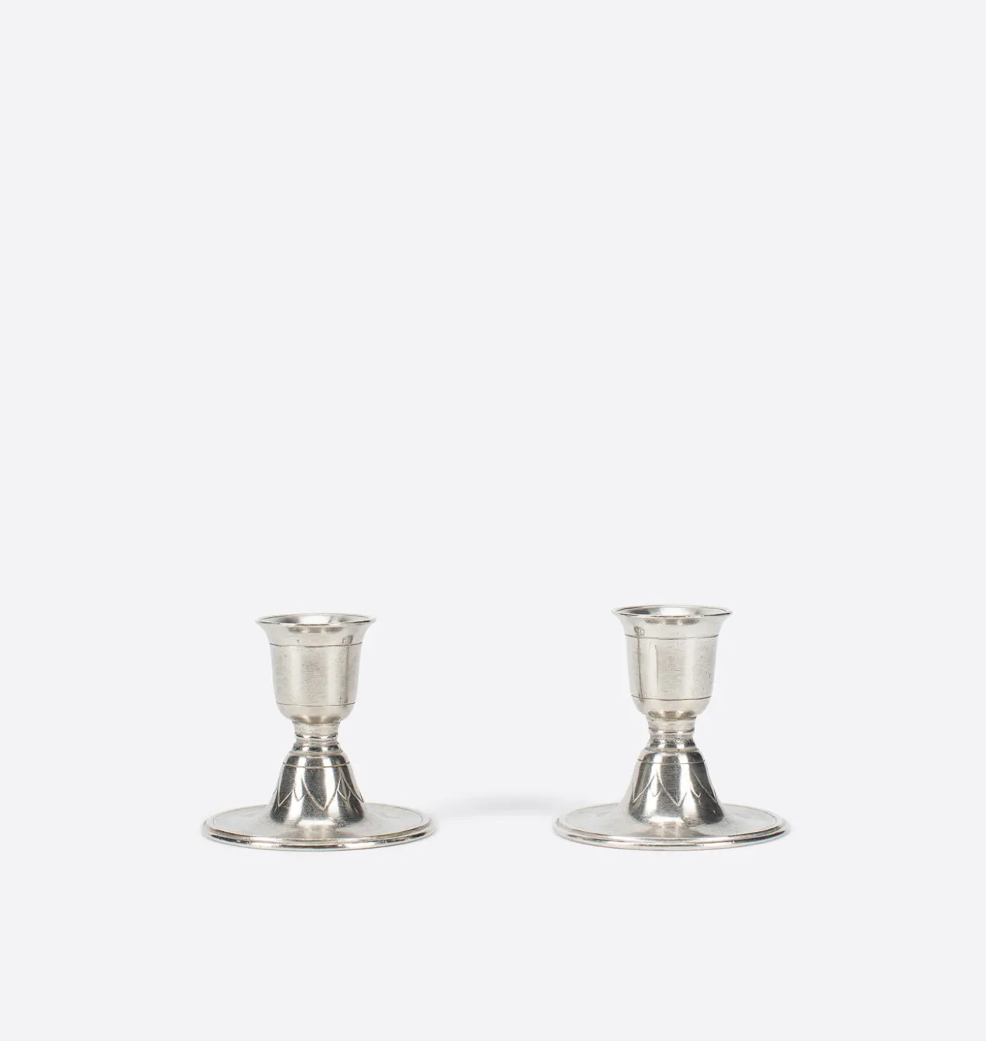 Pewter Taper Candle Holder S/2