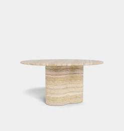 Porto Outdoor Travertine Round Dining Table 60