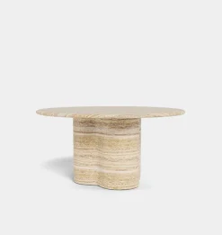 Porto Outdoor Travertine Round Dining Table 60
