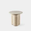 Porto Outdoor Travertine Round Side Table