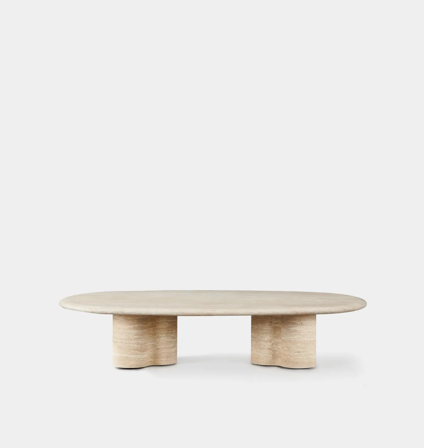 Porto Outdoor Travertine Pill Coffee Table