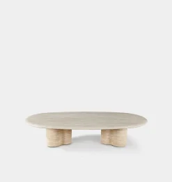 Porto Outdoor Travertine Pill Coffee Table
