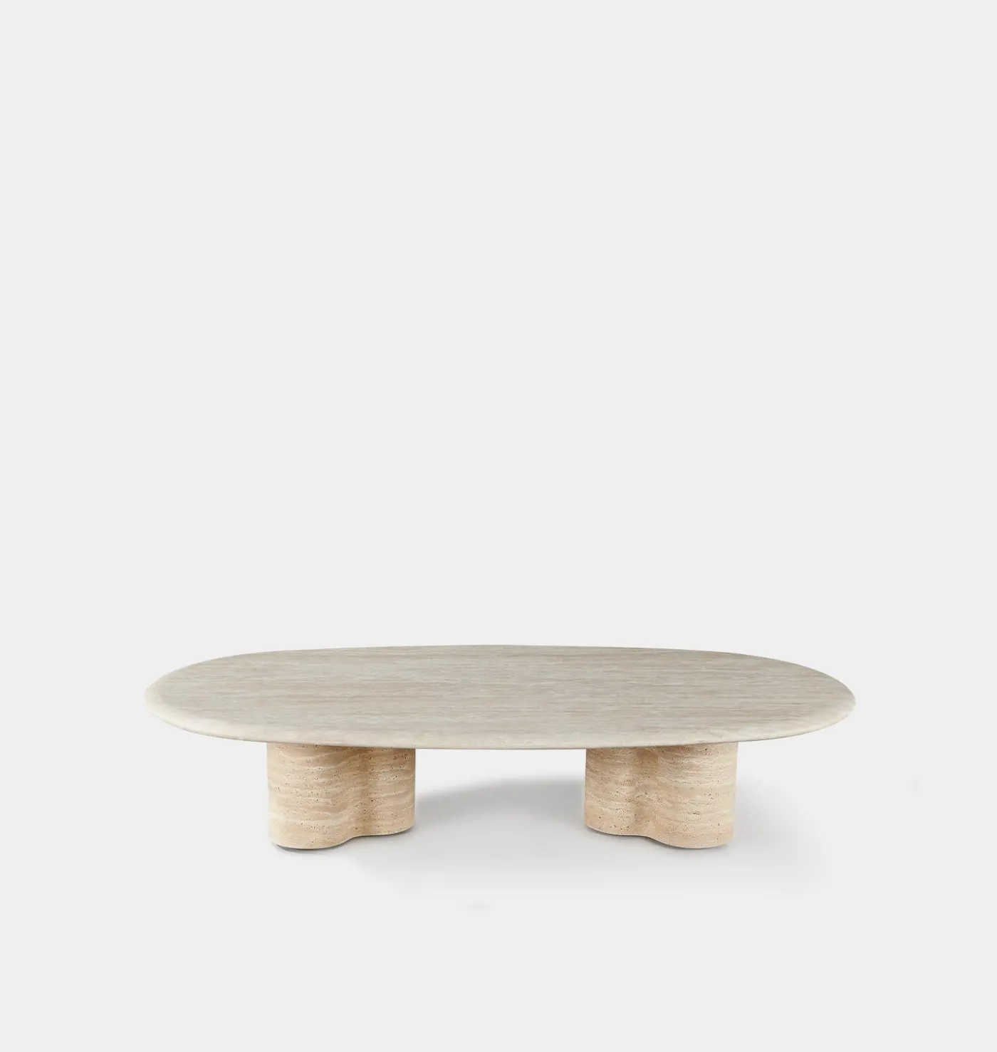 Porto Outdoor Travertine Pill Coffee Table