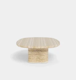 Porto Outdoor Travertine Pill Coffee Table