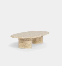 Porto Outdoor Travertine Pill Coffee Table