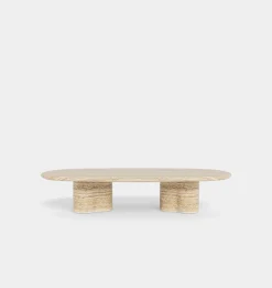 Porto Outdoor Travertine Pill Coffee Table
