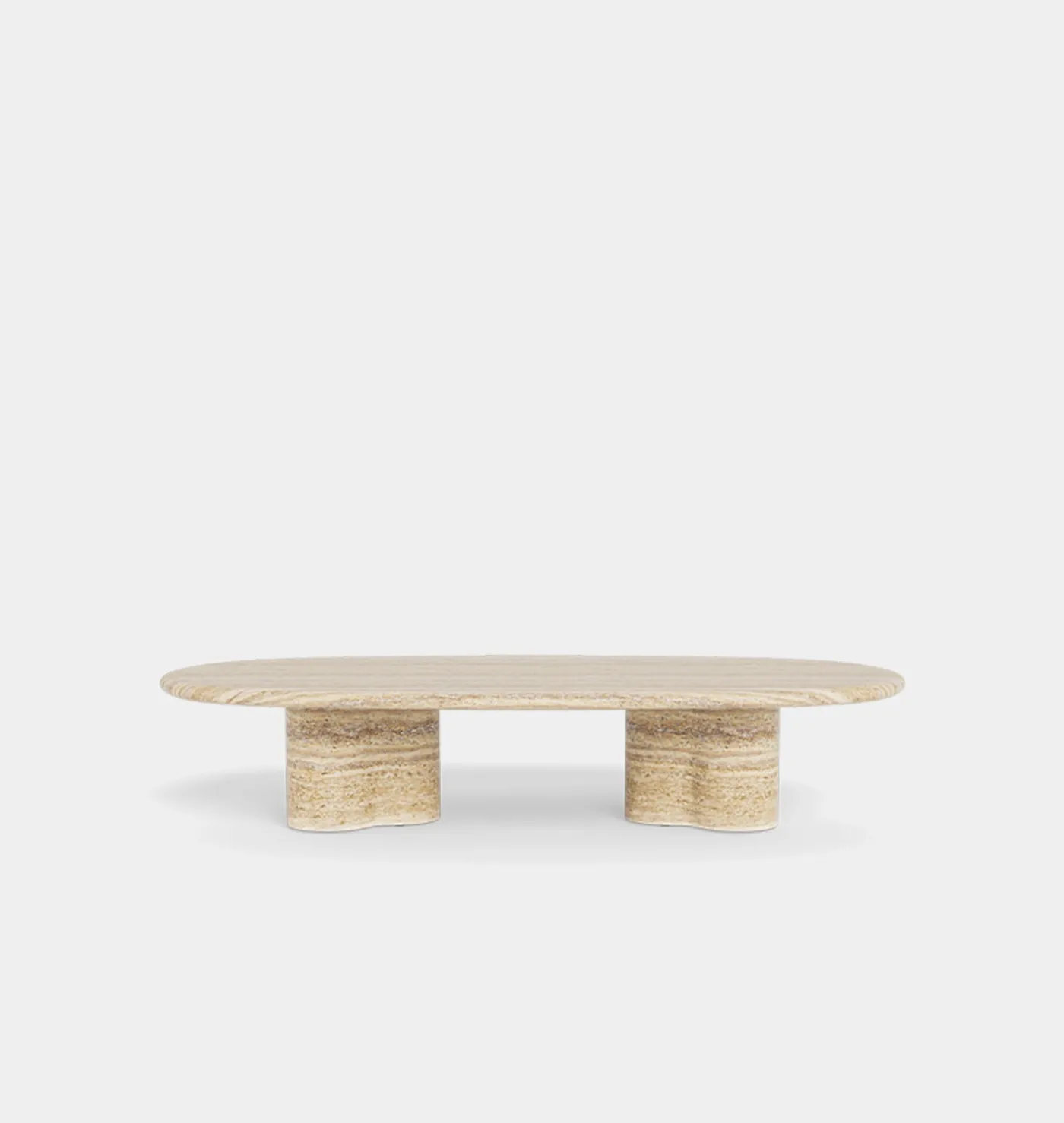 Porto Outdoor Travertine Pill Coffee Table