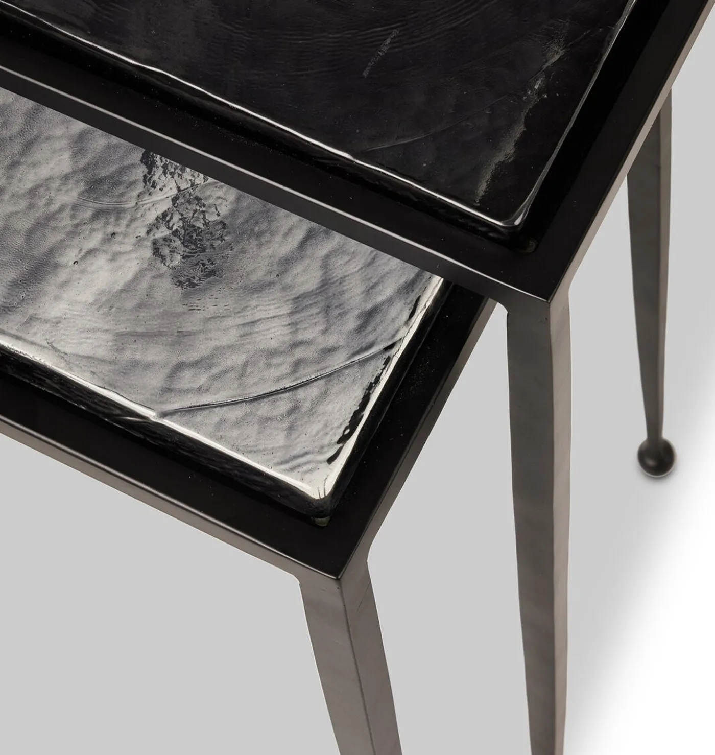 Prescott Cast Glass Nesting Table S/2