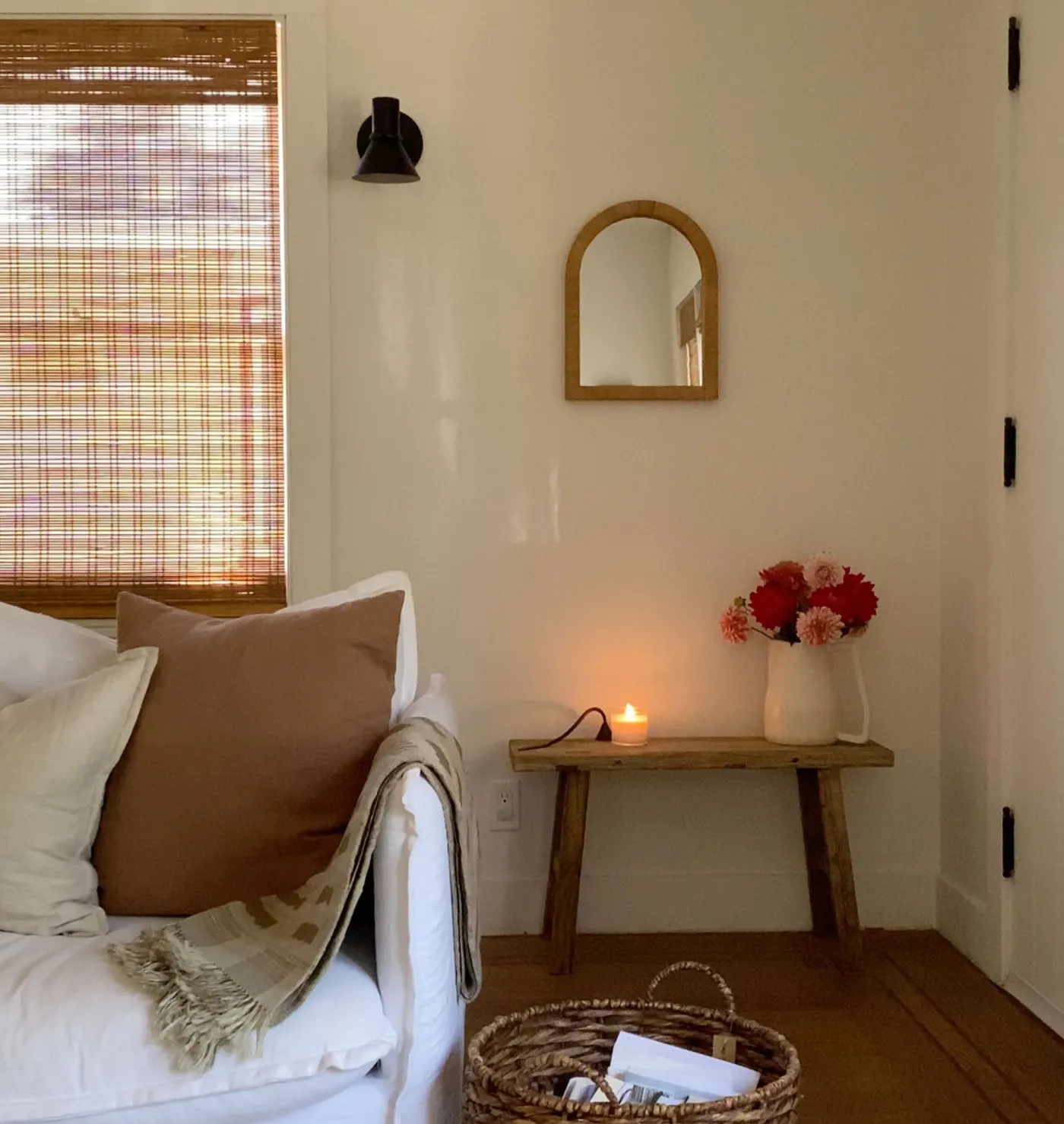 Rattan Wrapped Mirror