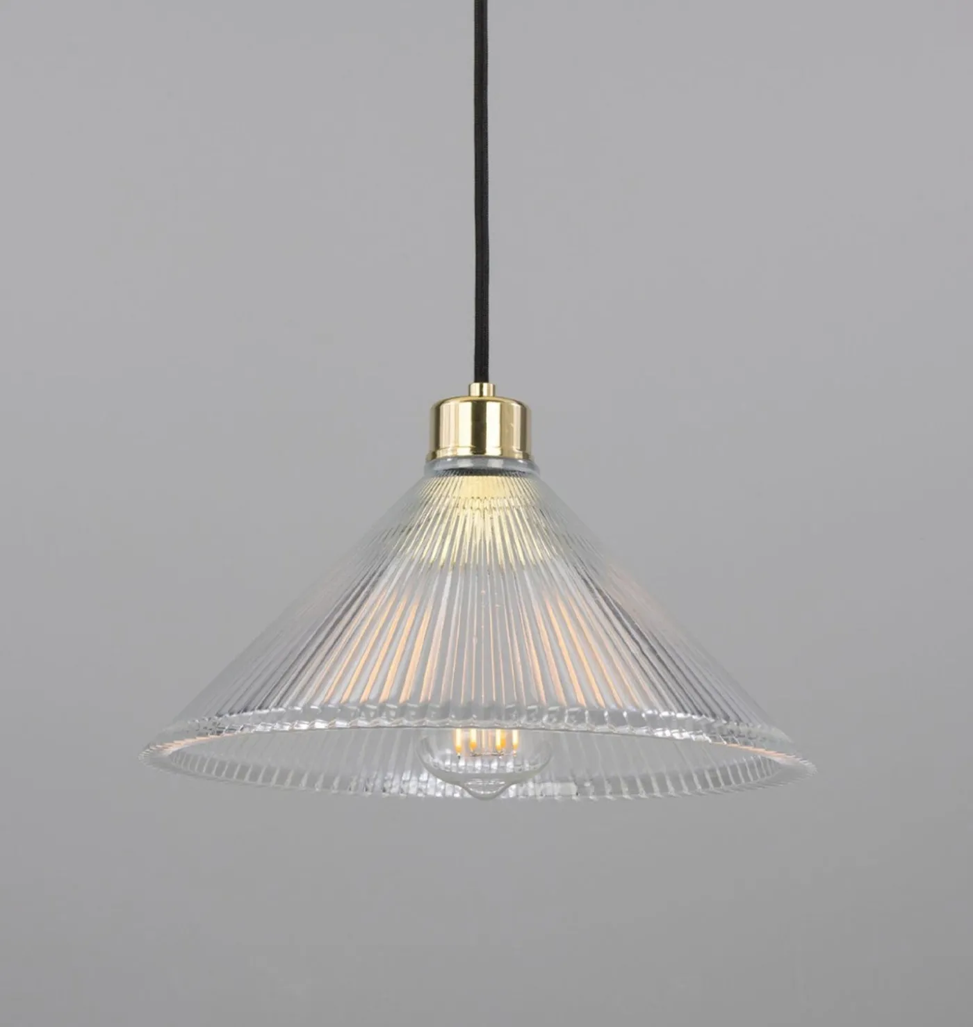 Rebell Coolie Holophane Glass Pendant Light