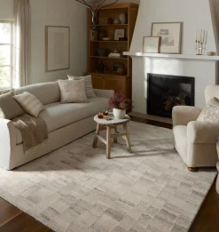 Rocky ROC-01 Ivory / Silver Area Rug