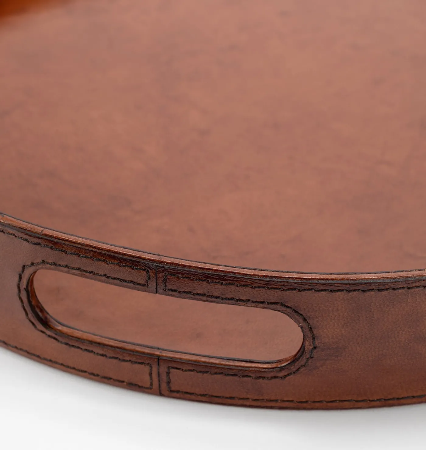 Round Leather Tray