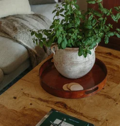 Round Leather Tray