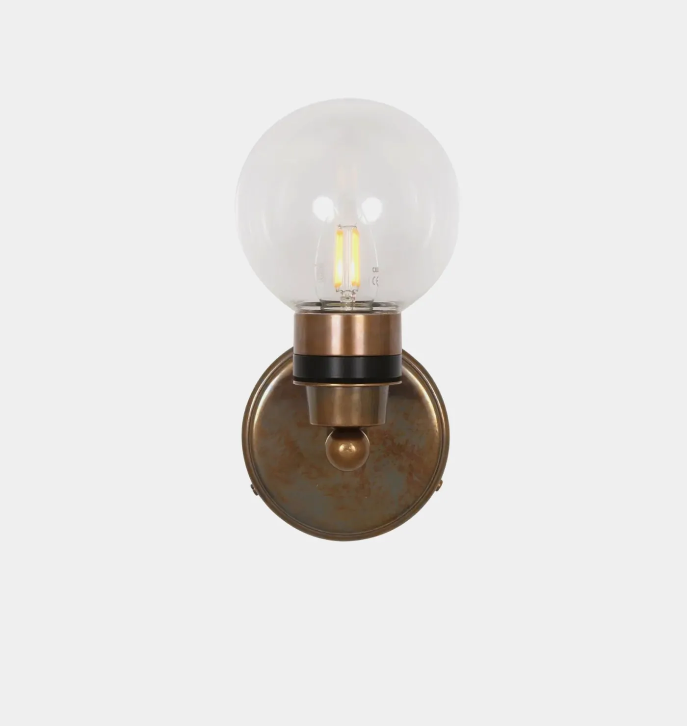 Shannon Glass Globe Bathroom Wall Light