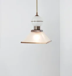 Sicily Brass & Satin Glass Pendant