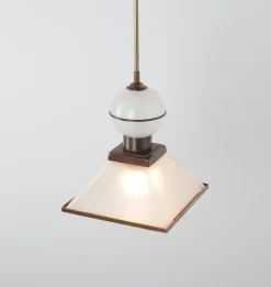 Sicily Brass & Satin Glass Pendant