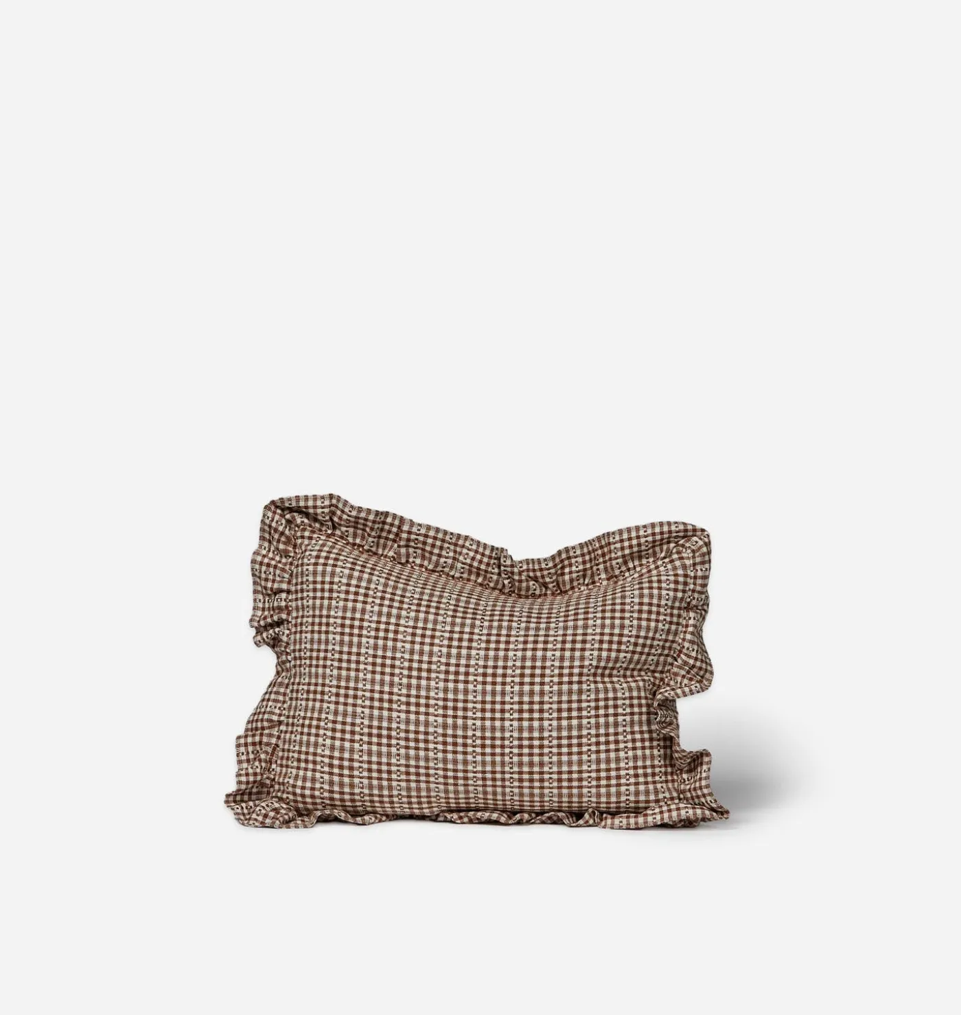 Soho Checkered Ruffle Pillow 12" x 16"