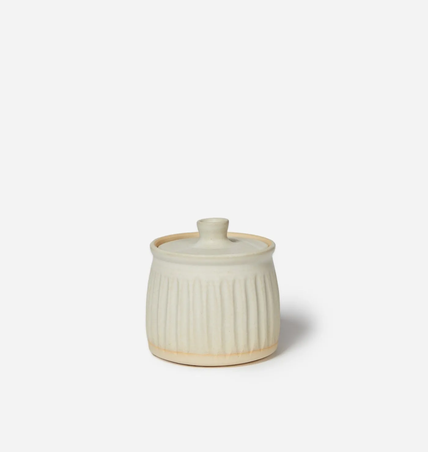 Stoneware Fluted Salt Jar