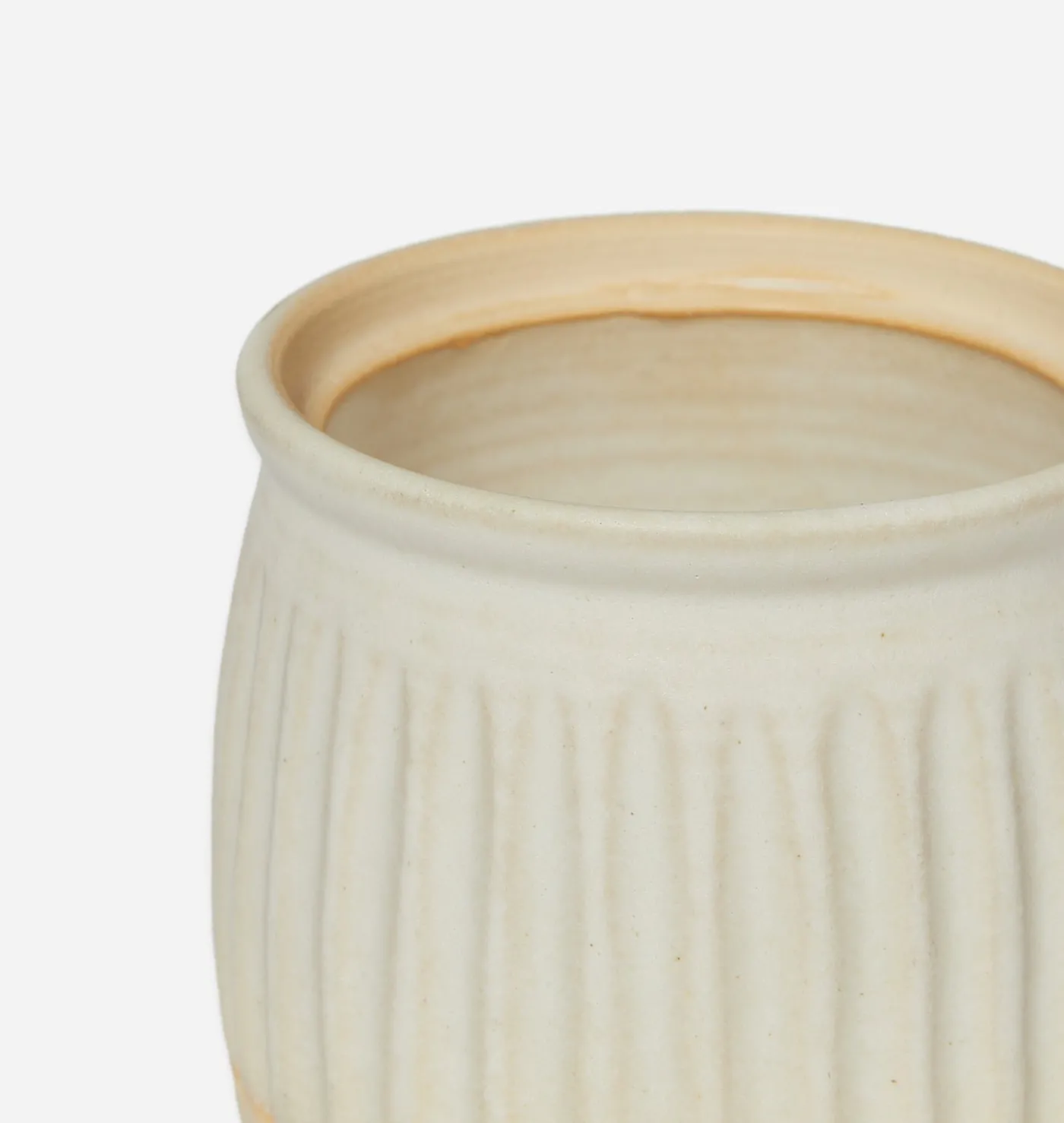 Stoneware Fluted Salt Jar