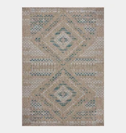 Topanga TOP-04 Natural / Aqua Area Rug