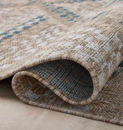 Topanga TOP-04 Natural / Aqua Area Rug