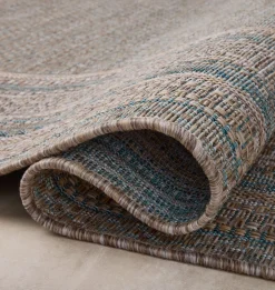 Topanga TOP-05 Natural / Teal Area Rug