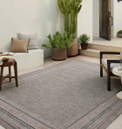 Topanga TOP-05 Natural / Teal Area Rug