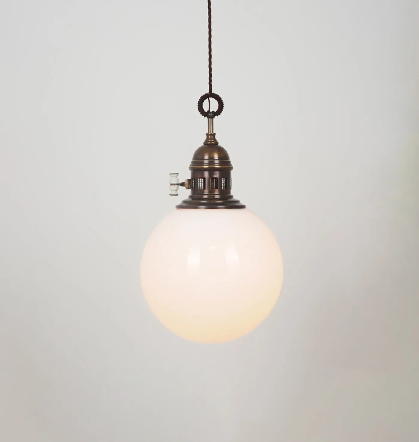 Trento Brass & Opaline Pendant