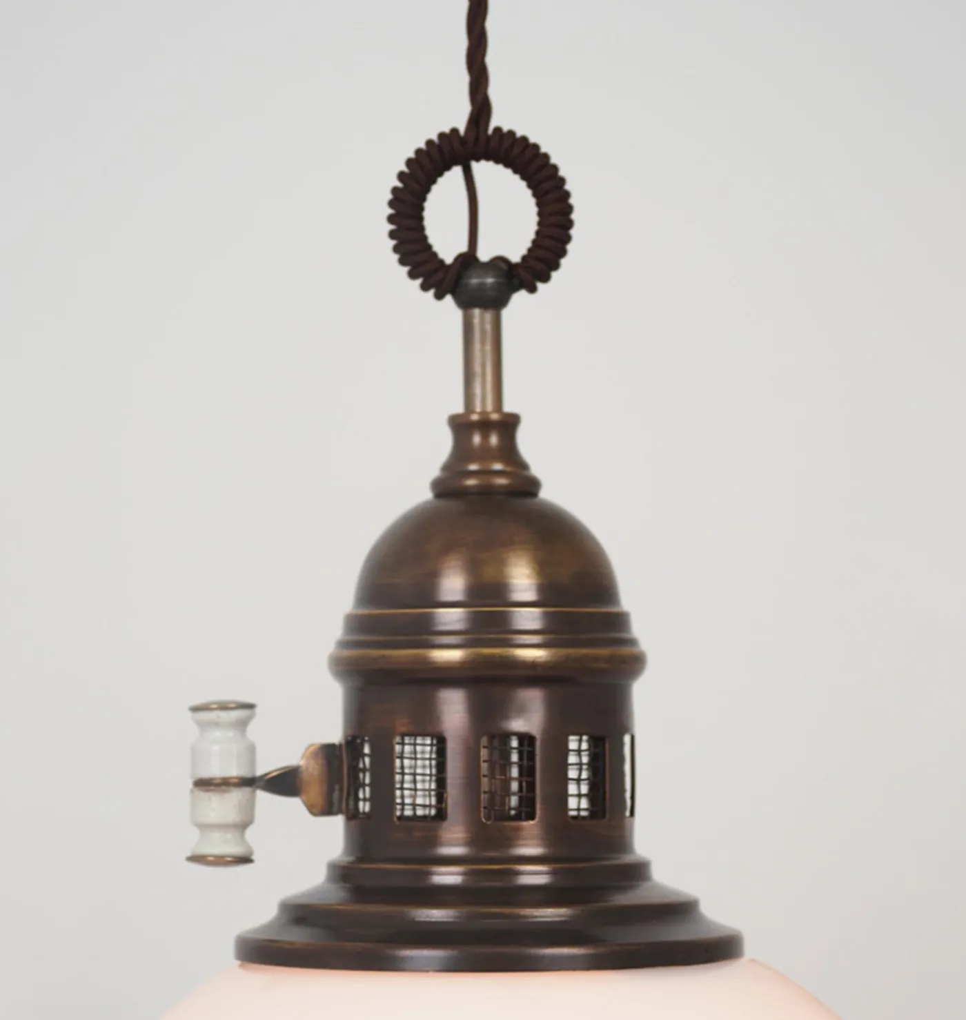 Trento Brass & Opaline Pendant