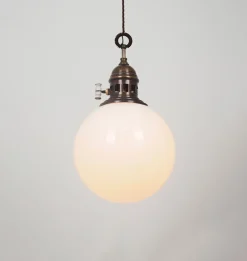 Trento Brass & Opaline Pendant