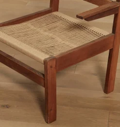 Vintage Mid-Century Cord Armchairs S/2