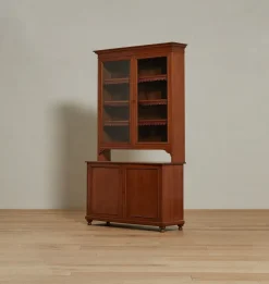Vintage 19th Century English Oak Glazed Cabinet