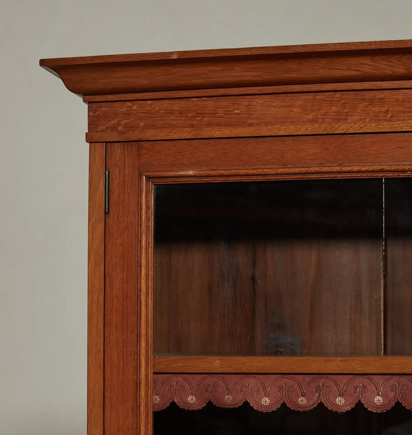 Vintage 19th Century English Oak Glazed Cabinet